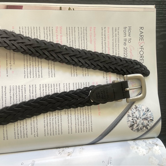 BLack color Woven 100% genuine Leather Belt gorgeous Leather Belt Size: 36/90 - Picture 14 of 15